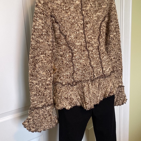 Boston Proper Faux Fur Collar Tie Front Cardigan. - Picture 9 of 16